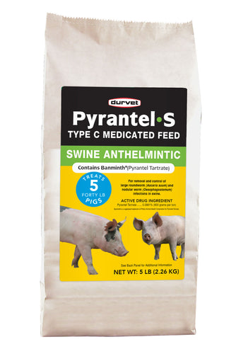 Durvet Pyrantel-S Type C Medicated Feed Swine Anthelmintic (5 Lbs)