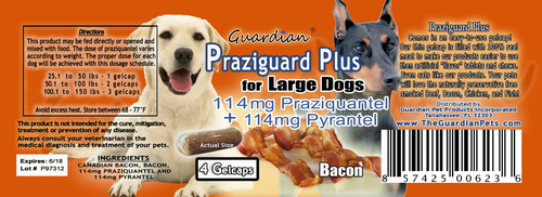 Guardian Praziguard Plus® 114mg Praziquantel & 114mg Pyrantel for Large Dogs